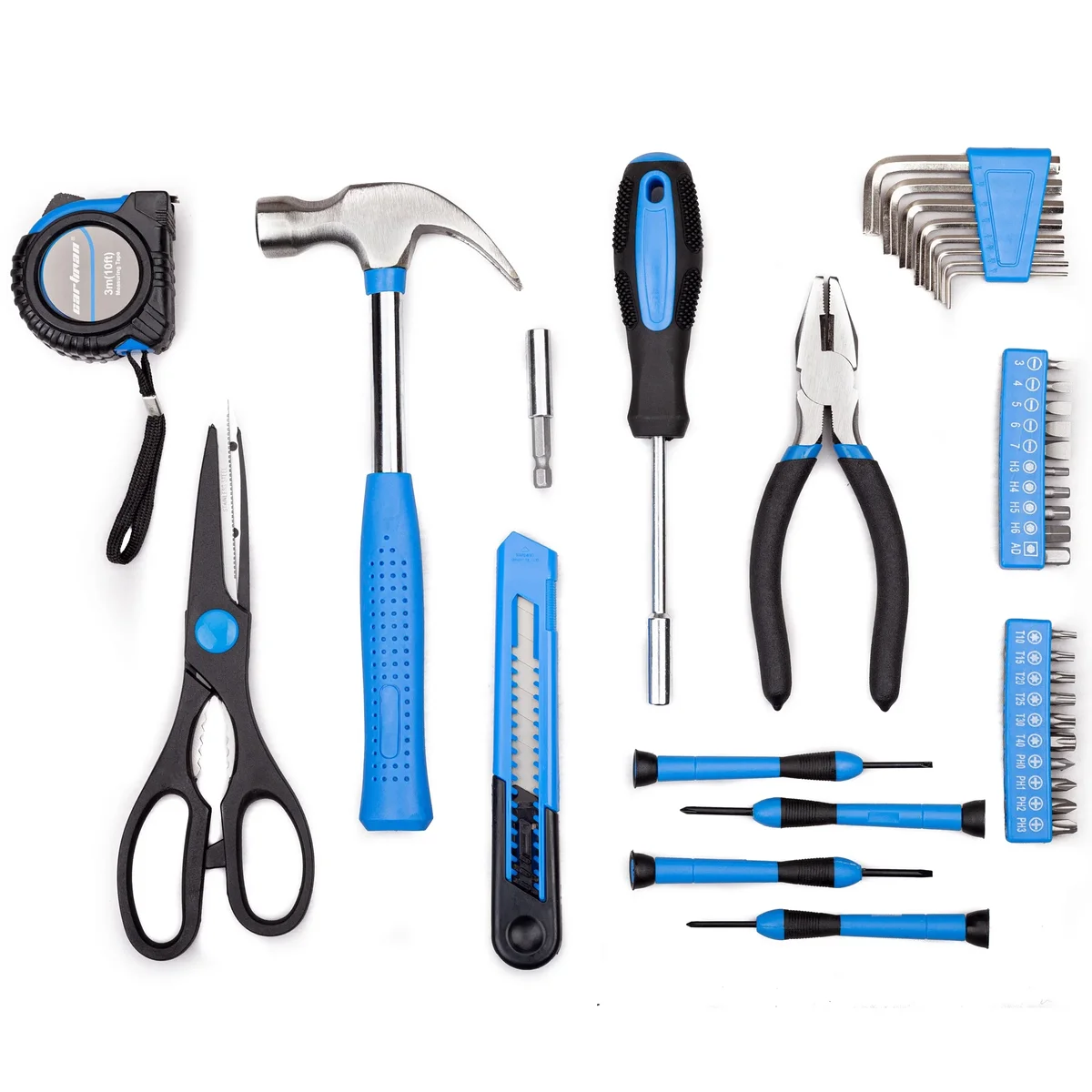 Everdaily Essentials Blue 39-Piece Tool Set Household Hand Tool Kit with Storage Case Ref. 4274