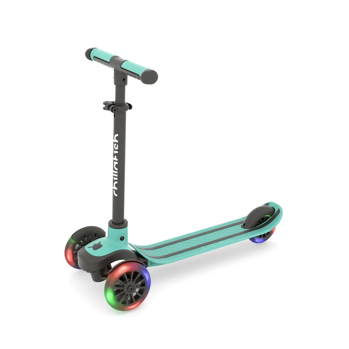 Chillafish Scotti GLOW 3-Wheel Lean-to-Steer Kids’ Scooter – Mint, Light-Up Wheels, Height-Adjustable Handlebar 3545