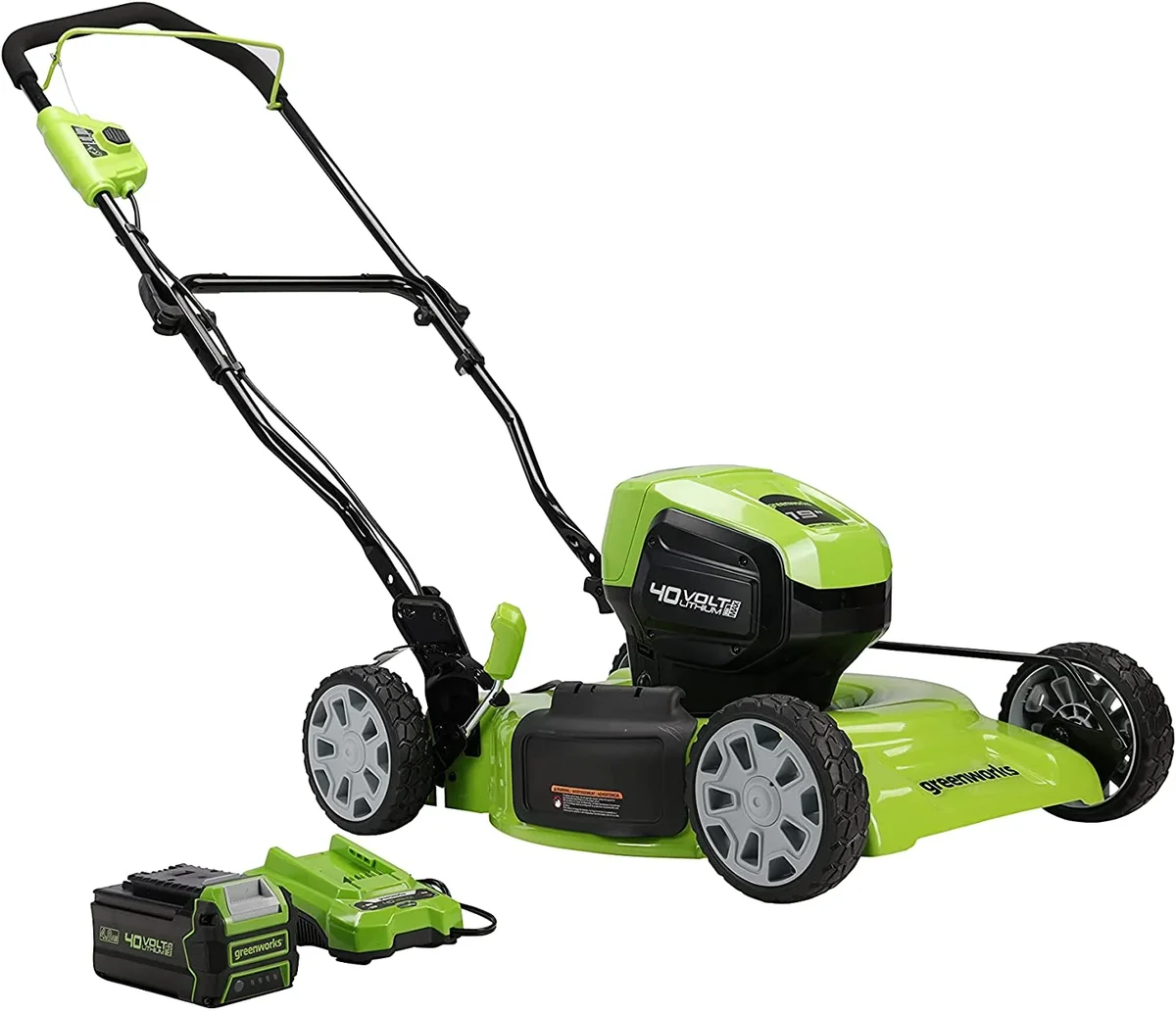 Greenworks 40V 19-inch Brushless Walk-Behind Lawn Mower W/4.0 Ah Battery and Charger, 2524902AZ 7863