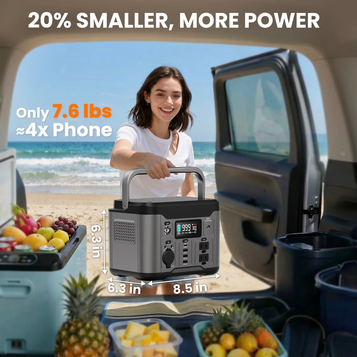Qunler 300W 296Wh Portable Power Station, 60W PD Usb-C Backup Power Supply with Pure Sine Wave 120V AC Outlet for Outdoor Camping, Home Use and E 4813