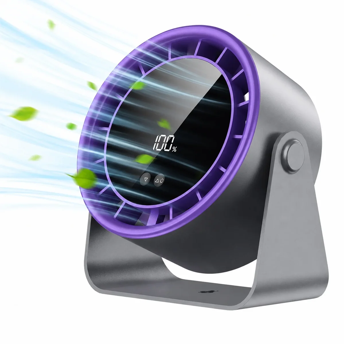 Behome Desk Fan, Small Table Fan with 5 Speeds Adjustable Strong Wind, Mini Desktop Fan with LED Display for Office, Home, Bedroom, kitchen, Blac 6020