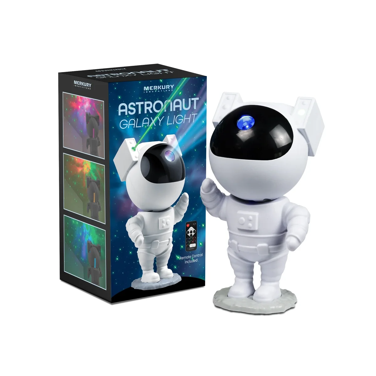 Merkury Innovations Astronaut Galaxy Light Projector with Remote, 10-inch 1781