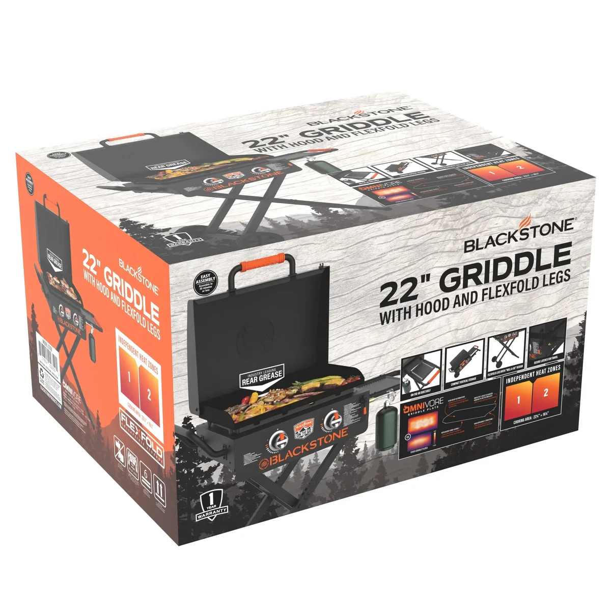 Everdaily Essentials On-the-Go 2-Burner 22” Propane Omnivore Griddle with Flexfold Legs Ref. 0935