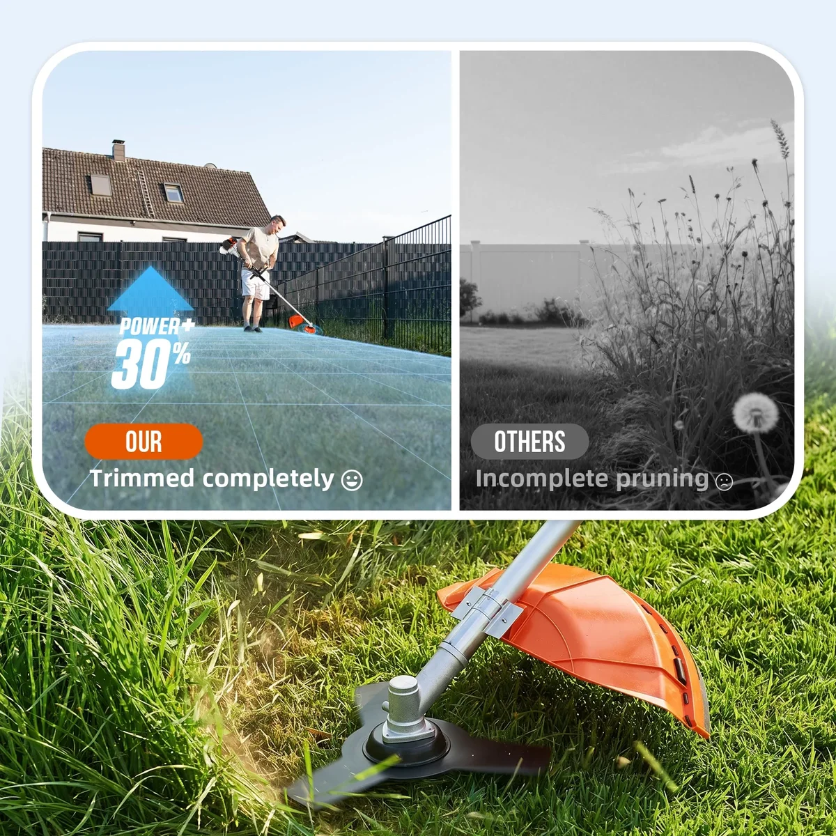 Prowoo 52cc Gas Powered Weed Eater String Trimmer, 3 in 1 Gas Weed Wacker, Powerful 2 Stroke Yard Tool,Quick Start Grass Cutter for Home Garden L 7390