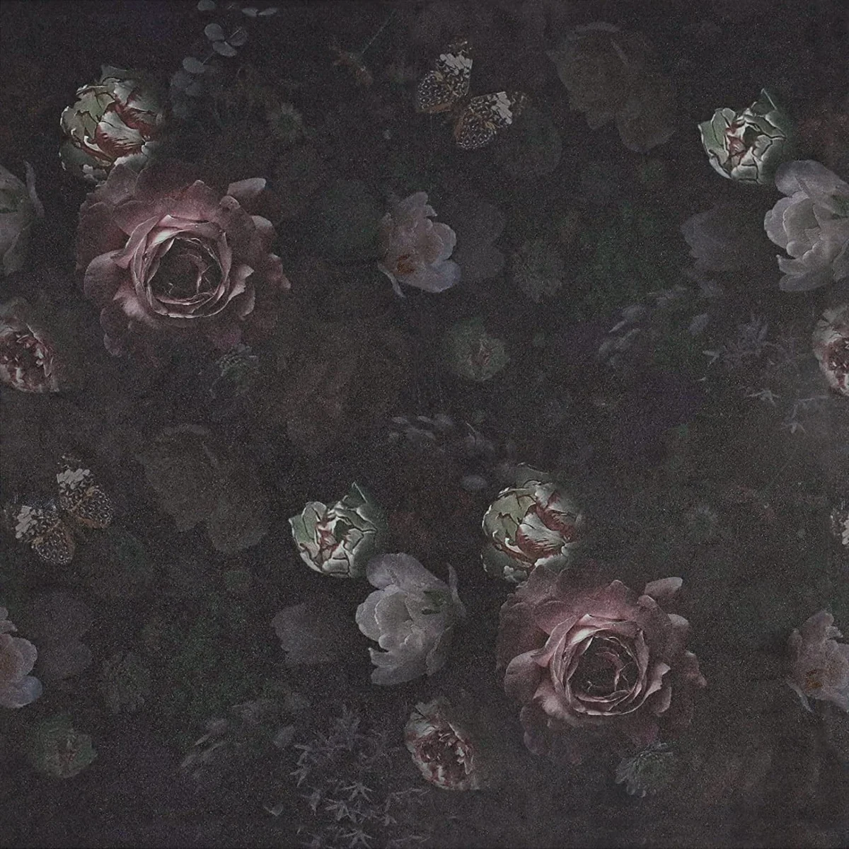 VEELIKE 17.7''x118'' Vintage Dark Floral Peel and Stick Wallpaper Peony Floral Boho Removable Self Adhesive Prepasted Decorative Black Floral Wal 1243