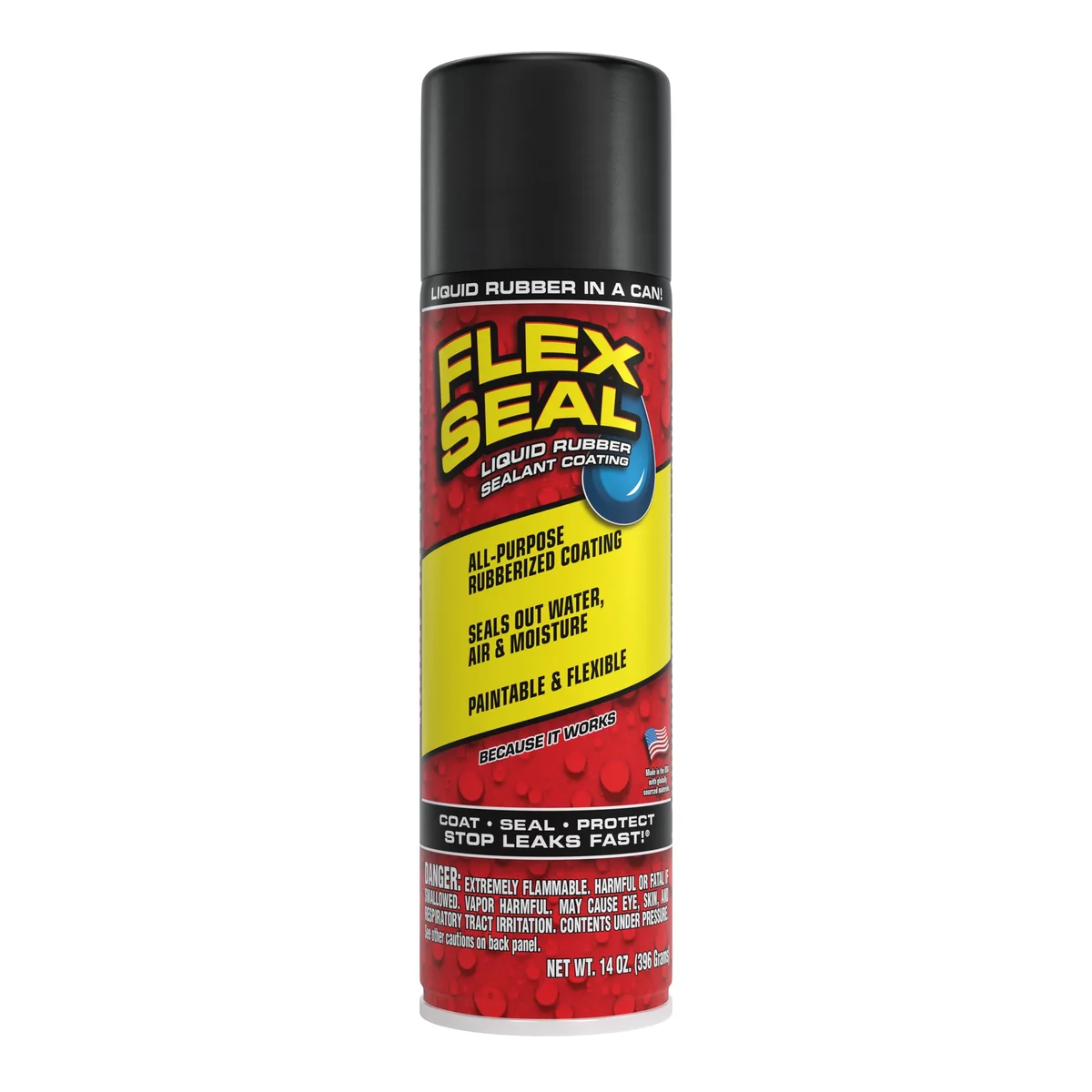 Flex Seal Aerosol Liquid Rubber Sealant Coating, 14 oz, Black 7285