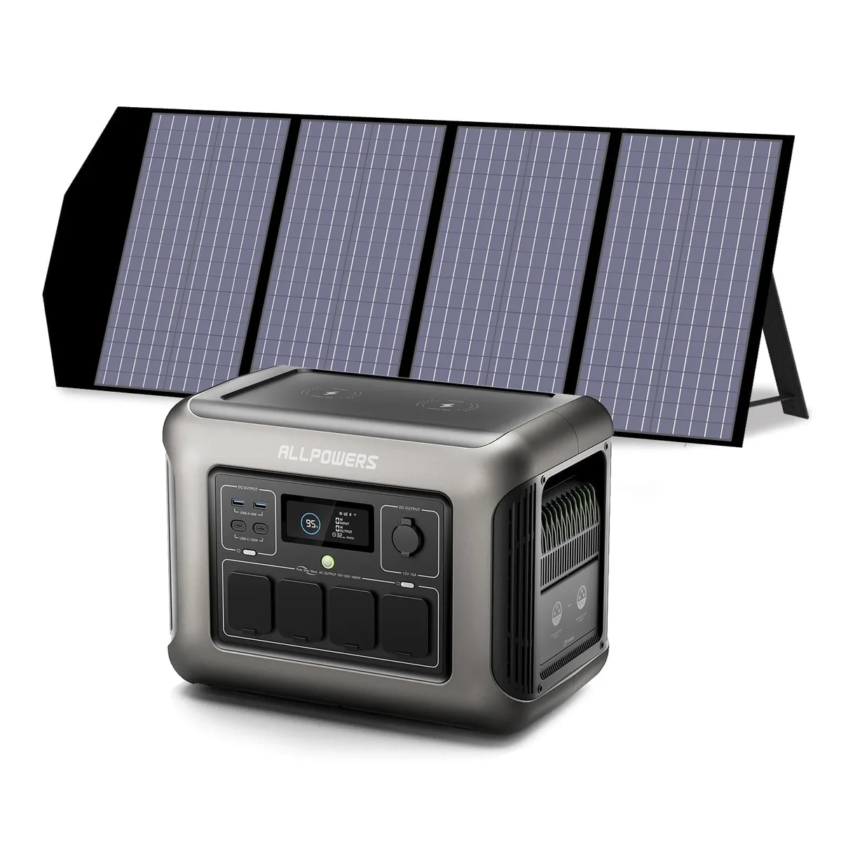 ALLPOWERS R1500 LITE Portable Power Station 1600W 1056Wh Solar Generator with 140W Solar Panel, LiFePO4 Battery, for Camping, RV, Home Backup, Em 1694