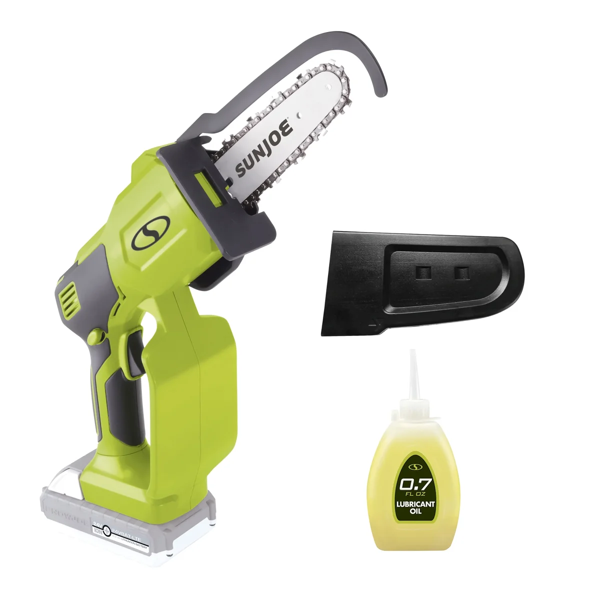 Sun Joe 24V Cordless 5-inch Handheld Pruning Chainsaw, 2.0-Ah Battery & Charger 6878