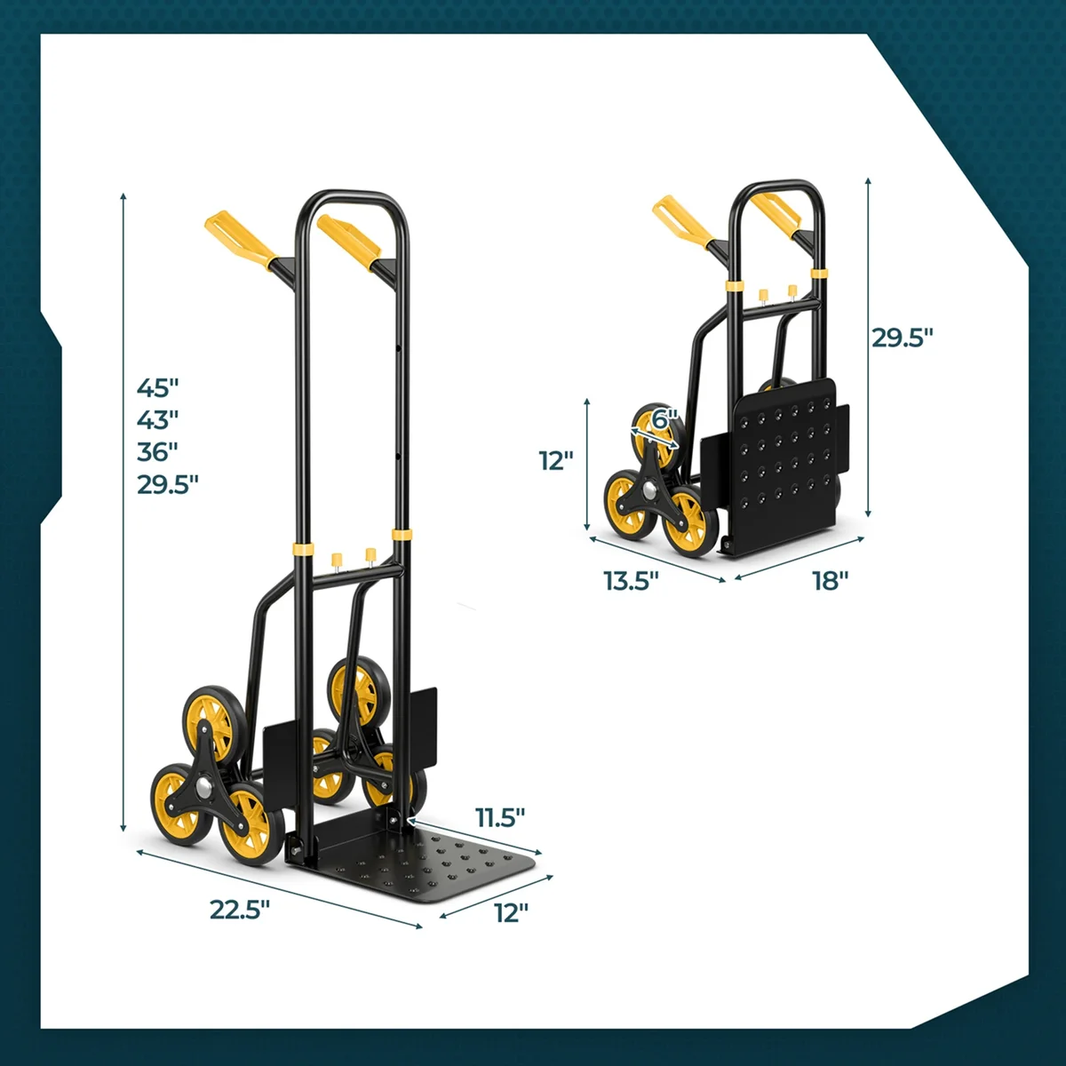 Costway Stair Climber Hand Truck with Telescoping Handle and Rubber Wheels 350 Lb Capacity 5243