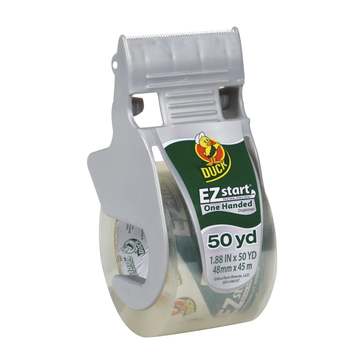 Duck Brand (3 pack) Duck EZ Start Packaging Tape One-handed Dispenser, 1.88 in. x 50 yd., Clear 6328