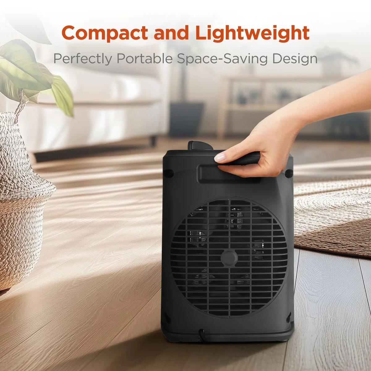Mainstays 1500W Ceramic Fan-Force Electric Space Heater, Black 8067
