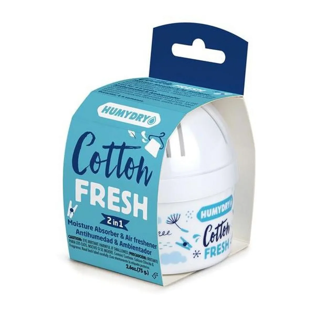 Humydry Moisture Absorber Mini 2.6oz Device, Small Space Dehumidifier and Air Freshener with Fresh Cotton Scent, Non Electric , ideal for Closets 2814