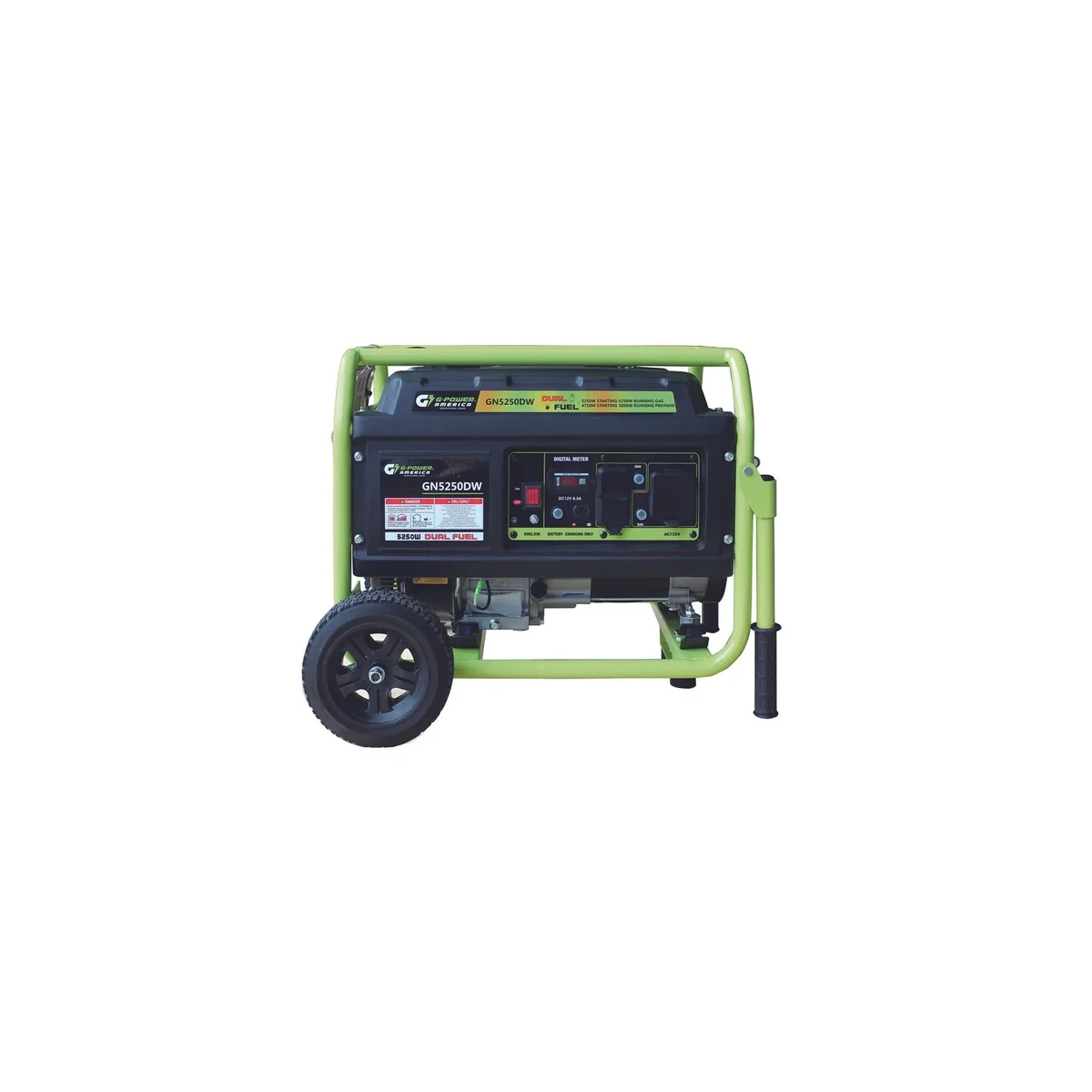 Green-Power America Pro Series 5250/4250-Watt Manual Start Dual Fuel Portable Generator w/223cc 8HP  Professional Engine 7730