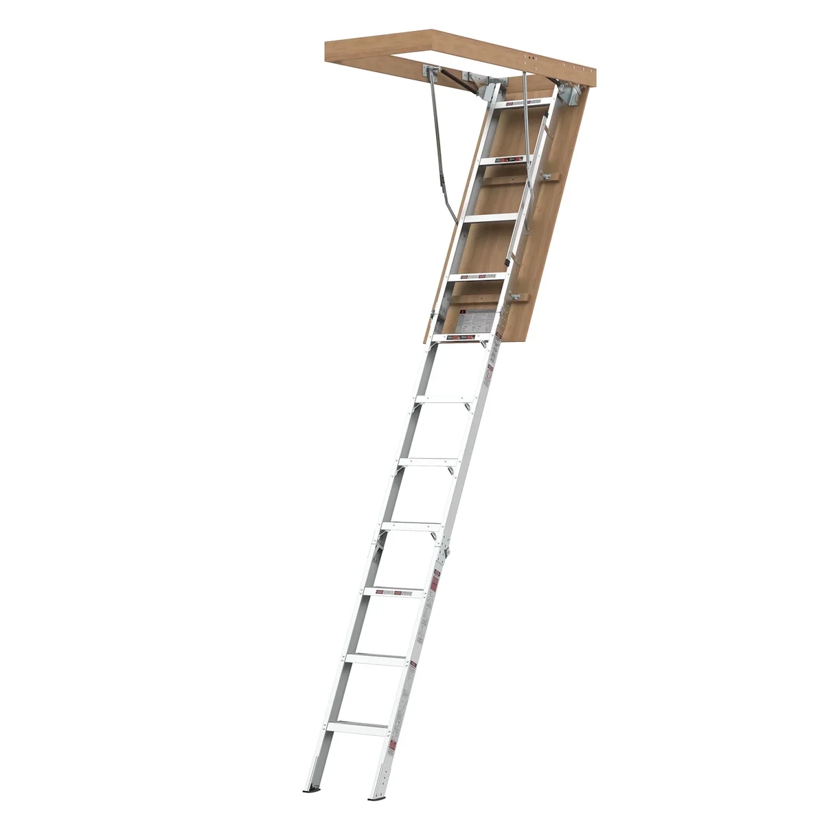 Ouyessir 22.5" x 54" Aluminum Attic Ladder - Portable Compact Design, 375-pound Capacity Convenient Access to Your Attic, Fits 7'8"-10'3" Ceiling 5079