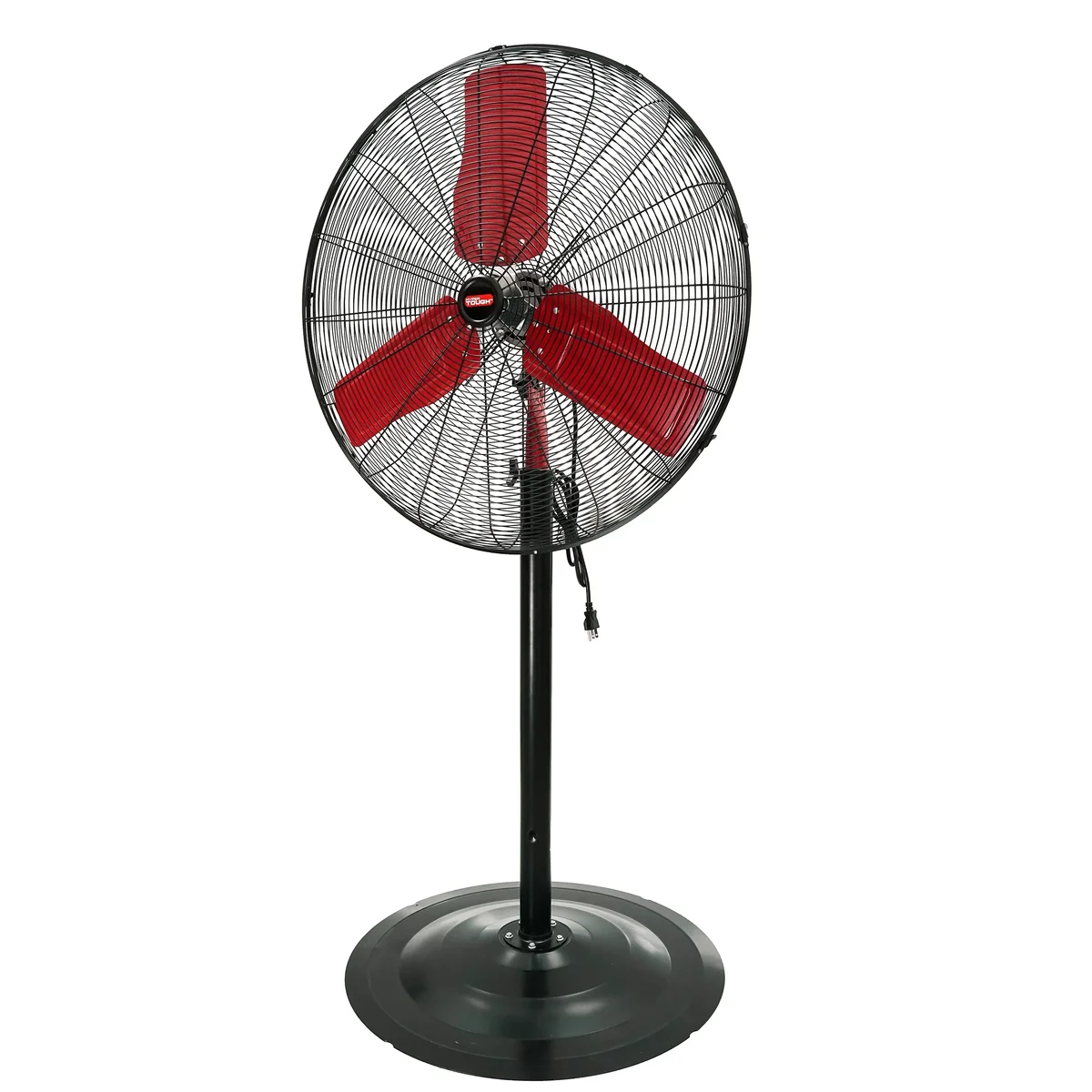 Hyper Tough 30" 3-Speed Commercial & Industrial High Velocity Adjustable Height Red & Black Pedestal Fan 8283