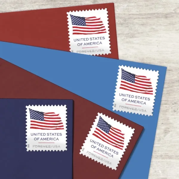 USPS 10 Flag 2025 USPS Forever Postage Stamp US First Class Red Patriotic Country America Stripes Stars Old Glory USA Celebrate Wedding Party (10 Stam 6634