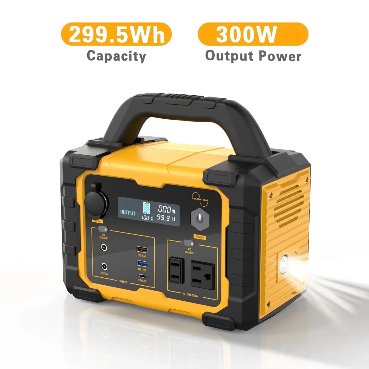 MUSSLAN 300W Portable Power Station, Solar Generator 299Wh Lithium Backup Battery, 300W AC Outlet for Camping Travel Hunting Blackout (Solar Panel Option 5047