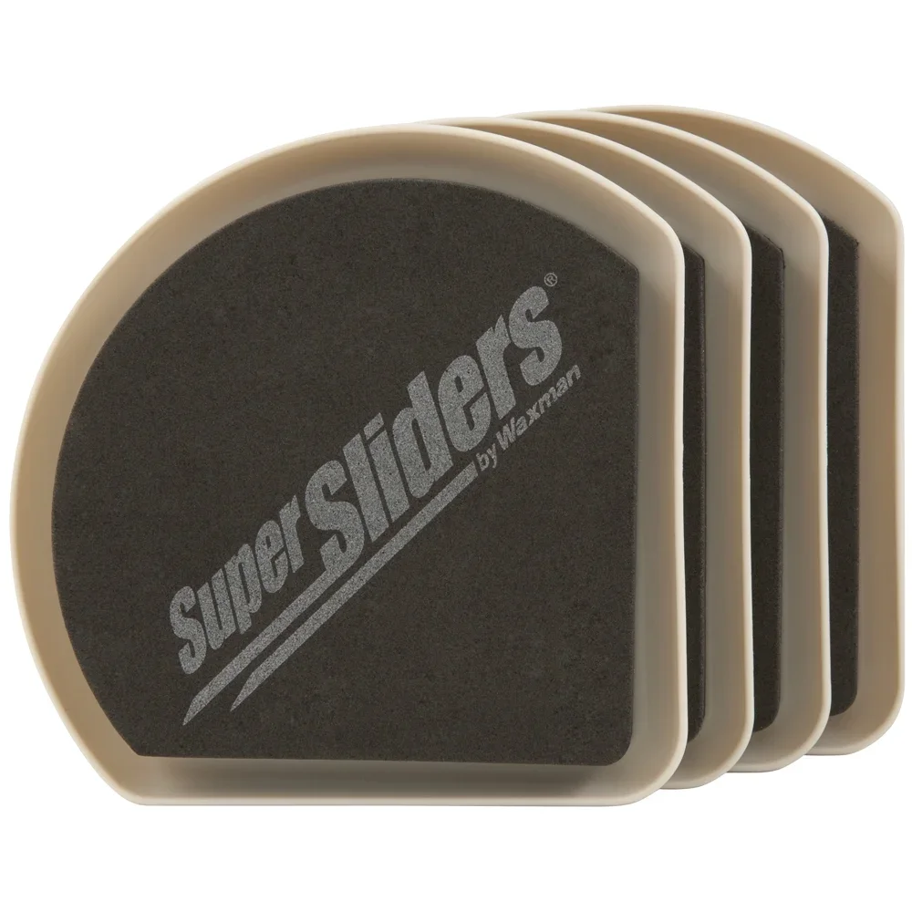 Super Sliders 5" Slide & Hide Reusable Furniture Sliders for Carpet - Effortless Moving and Surface Protection, Beige (4 Pack) 0763