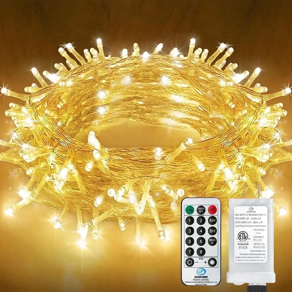 ArooickT Fairy Lights Waterproof,220LED 82ft Fairy Lights Plug in,String Lights Main Powered with Remote Control,8 Mode Christmas Lights Indoor/Outdoor fo 2577