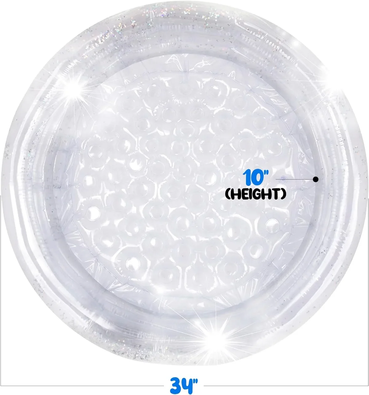 ArtCreativity Sparkly Inflatable Kiddie Pool, Small, Cushioned Bottom 1147