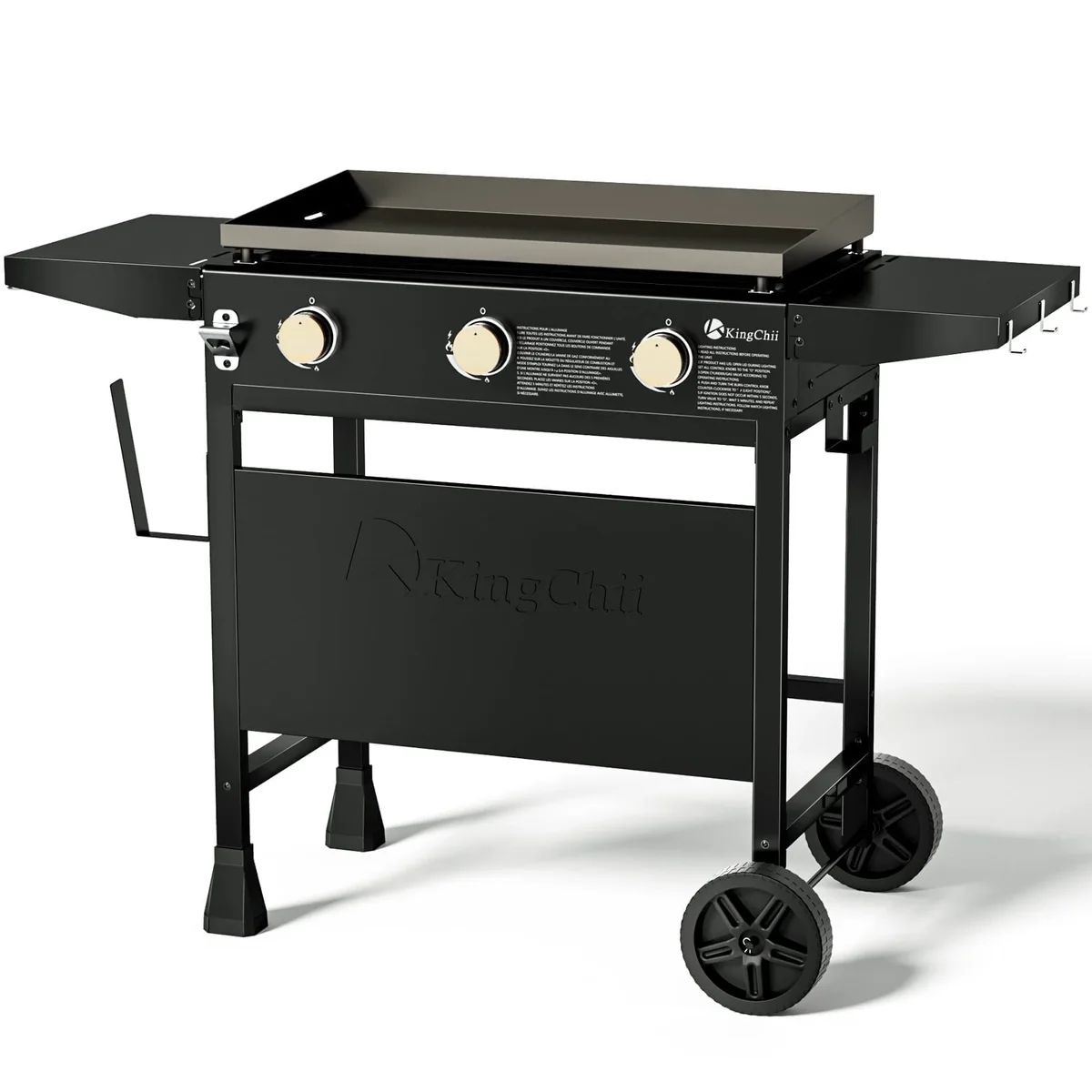 KingChii 3-Burner 27" Propane Griddles Outdoor Flat Top Gas Grill Griddle for Camping, Tailgating, BBQ, Parties, Backyard & Patio 0873
