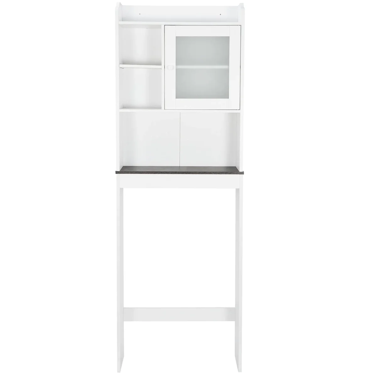 ZENY Over-The-Toilet 68.3"H Bathroom Storage Cabinet Wood Frame 3 Tiers, White 0138