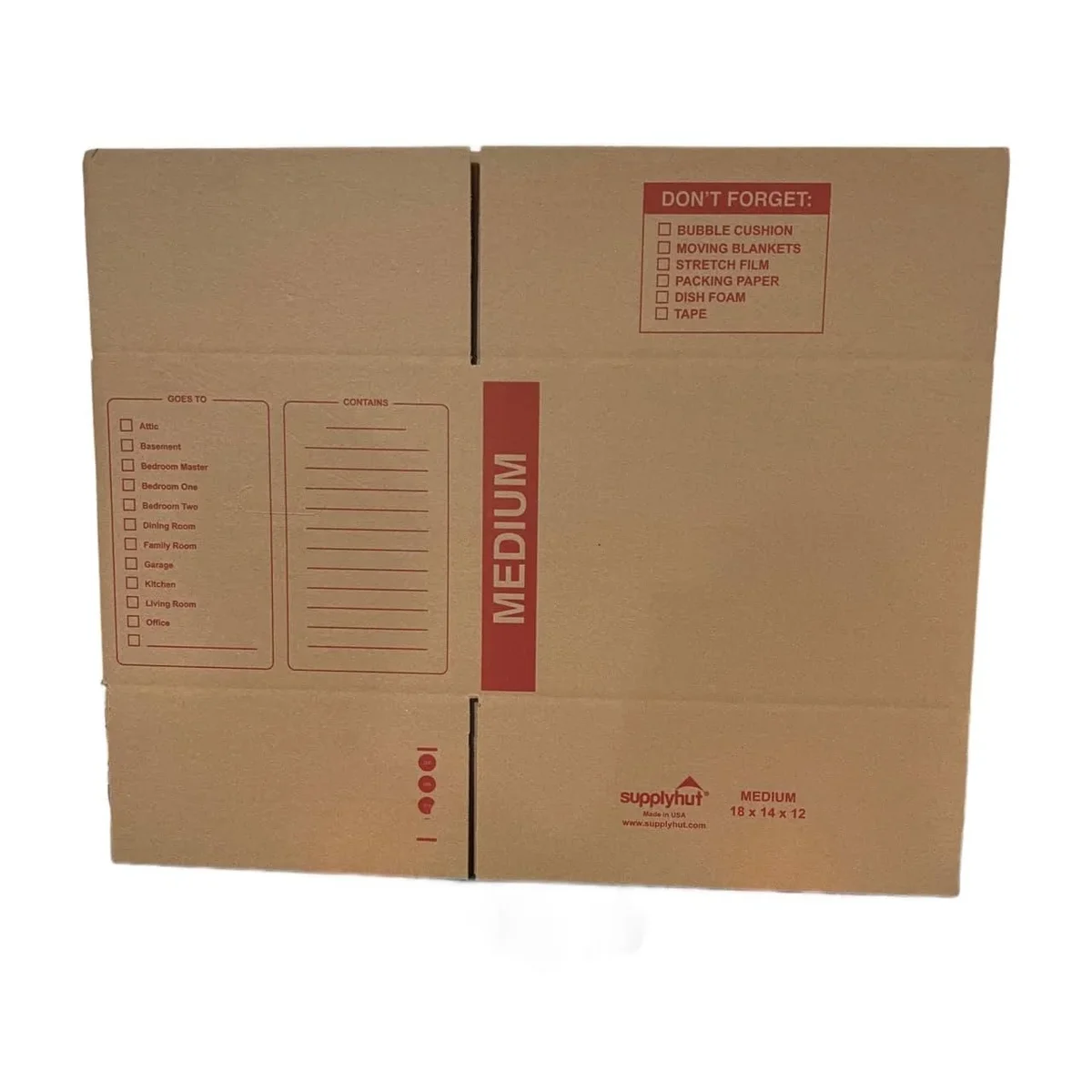 supplyhut 10 - Pack Medium Cardboard Moving Boxes 18x14x12 32 ECT With Handles 4703