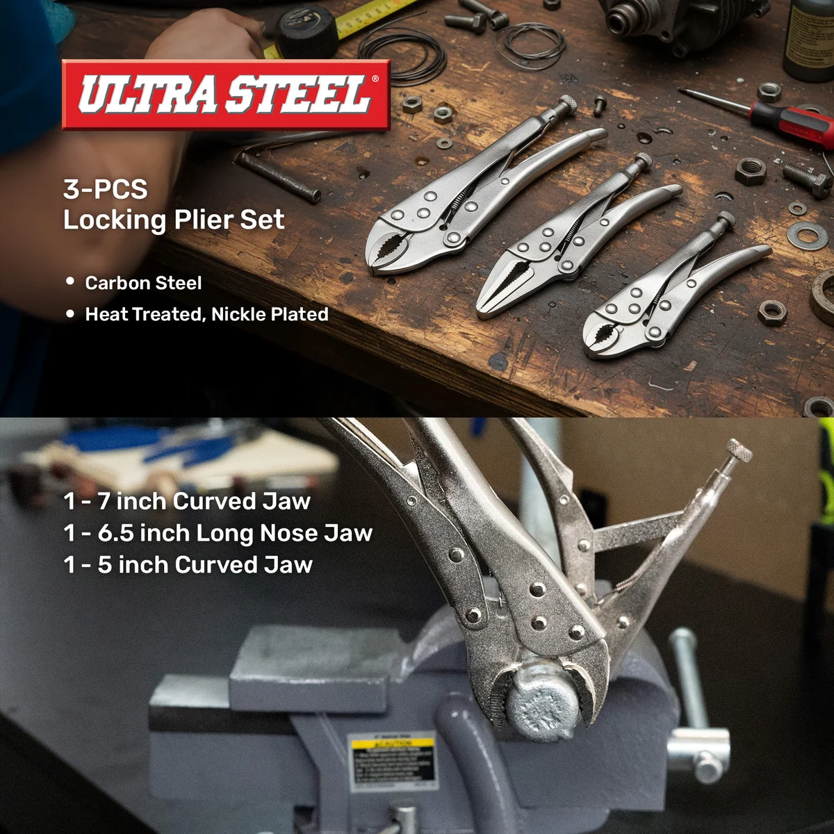 Everdaily Essentials 10PC Adjustable Wrenches & Locking Plier Set Ref. 8911