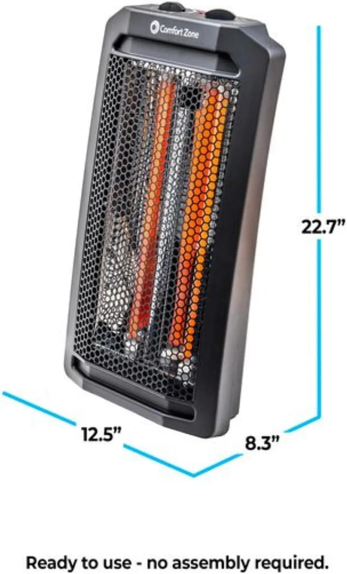 Everdaily Essentials 1500W Corded Electric Space Heater, 2 Heat Settings, Automatic Shutoff, for 350 sq ft Ref. 0578