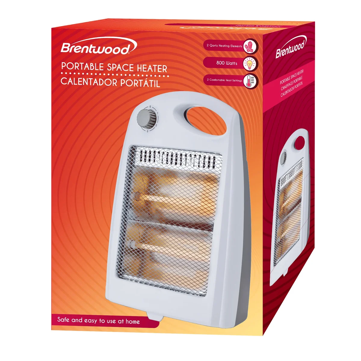 Everdaily Essentials H-Q 801W 800-Watt-Max Portable Quartz Space Heater, White Ref. 4617
