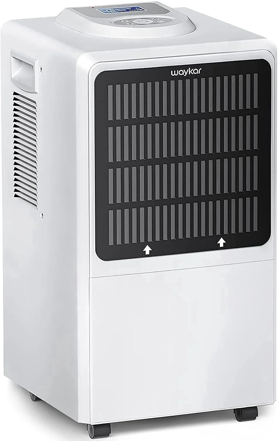 Waykar Commercial Dehumidifier 130 Pint, with Drain Hose for Crawl Spaces, Large Basements Whole house Moisture Remove, Compact, Portable, Auto D 4316