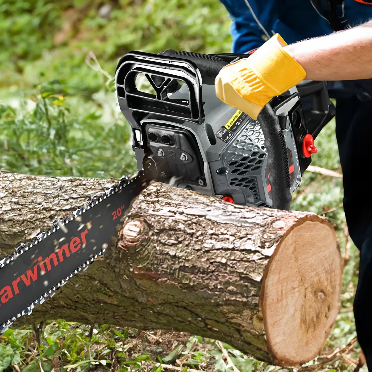 Garwinner Gas Chainsaw 20'' 2-Stroke 62CC Cordless Chainsaw 6220G for Farm, Garden, Ranch, Cutting Wood/Firewood 7405