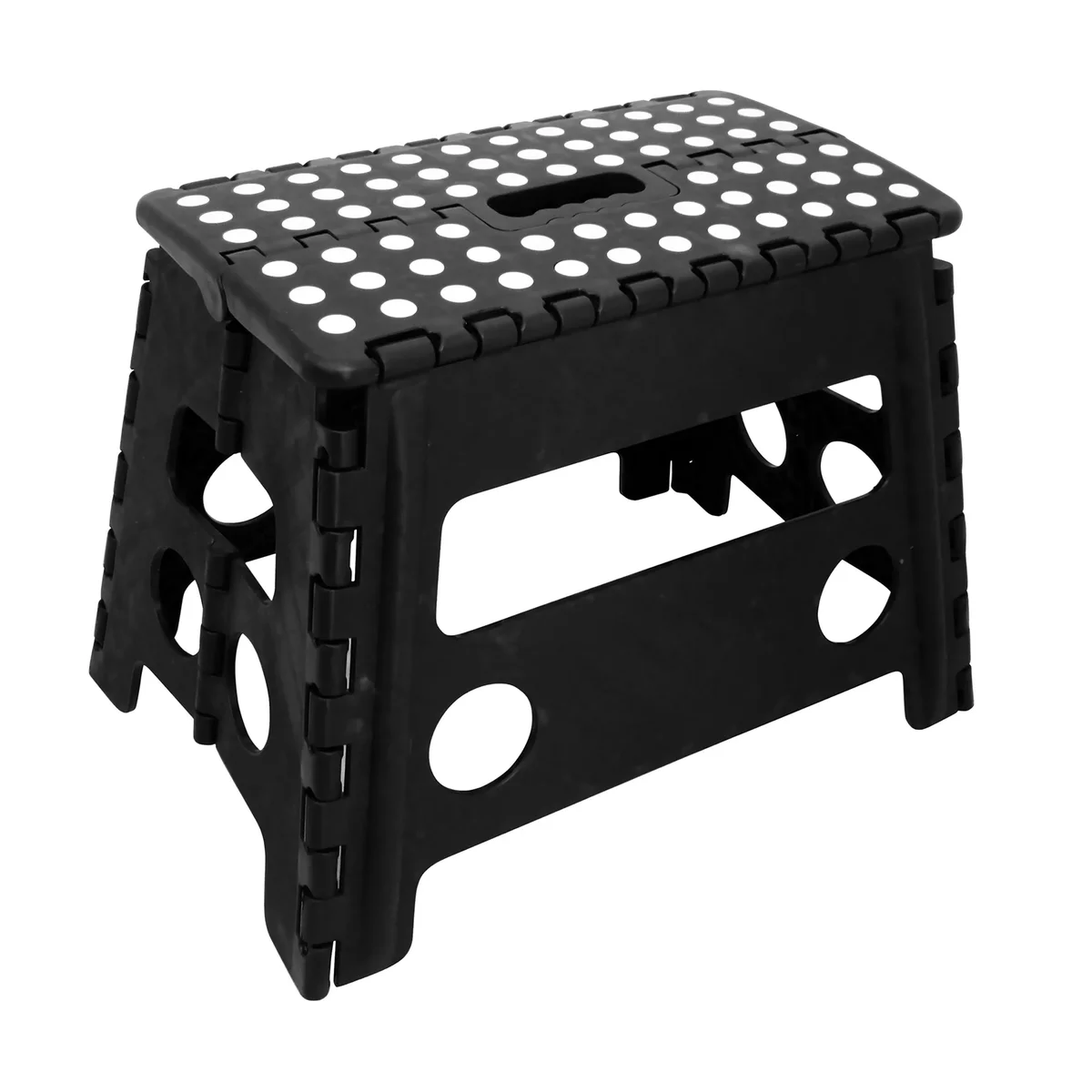 Core Pacific Extra Wide Folding Step Stool Black 12.7 inch with Non-Slip Surface 5062