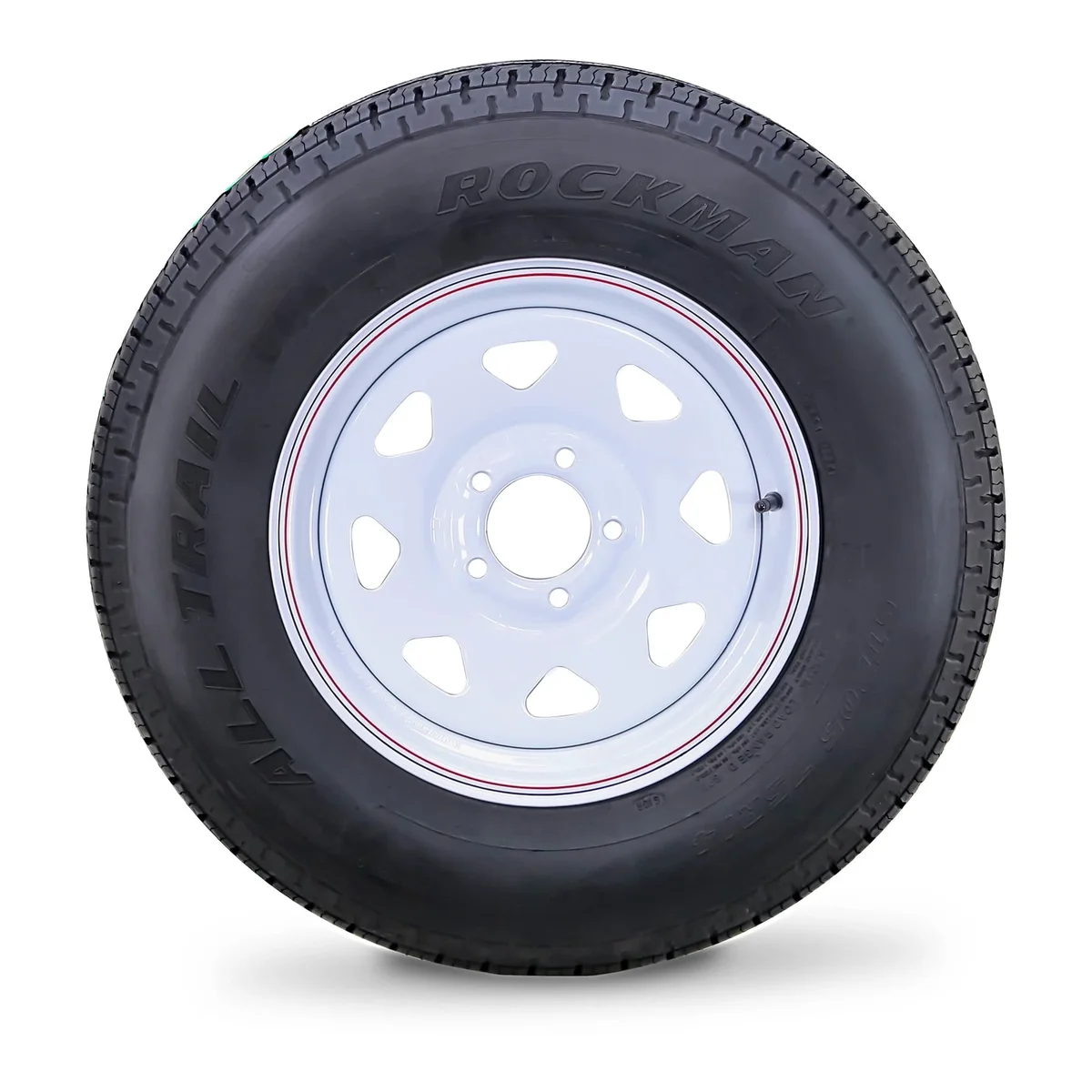 Everdaily Essentials Trailer Tire Wheel Assembly ST205/75R14 8-Ply D 105M 5 Lug on 4.5" PCD White Spoke Rim 7550