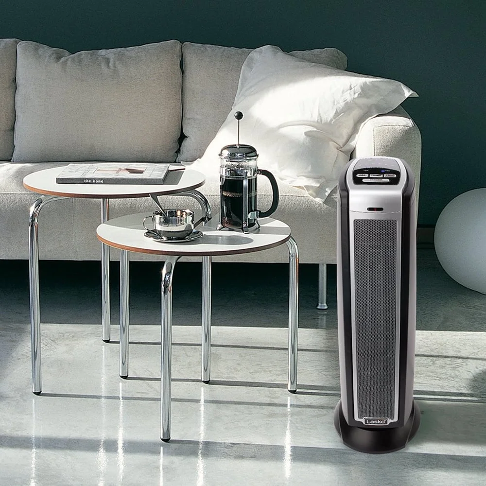 Everdaily Essentials 1500W Electric Oscillating Ceramic Tower Space Heater with Remote, 5790, Black Ref. 8319