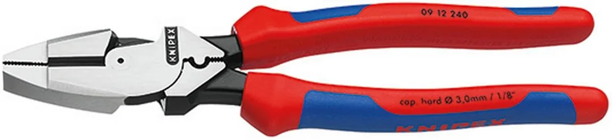 KNIPEX Tools 09 12 240 9.5-Inch Ultra-High Leverage Lineman's Pliers with Fish Tape Puller and Crimper 0267