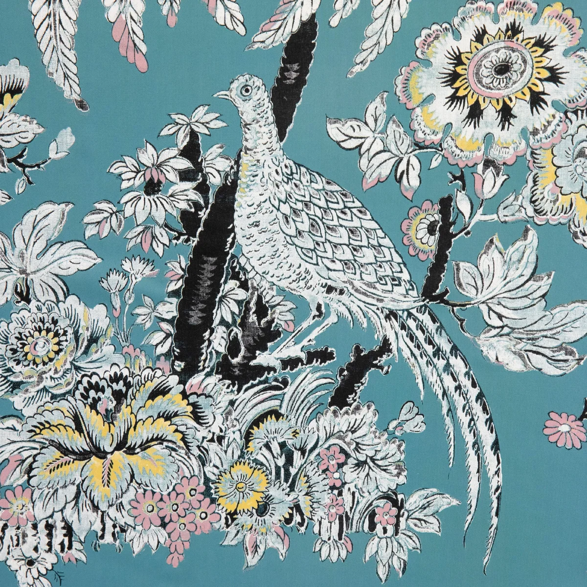Drew Barrymore Flower Home Tropical Toile Peel and Stick Wallpaper, Teal, 18 in x 18.86 ft 9953