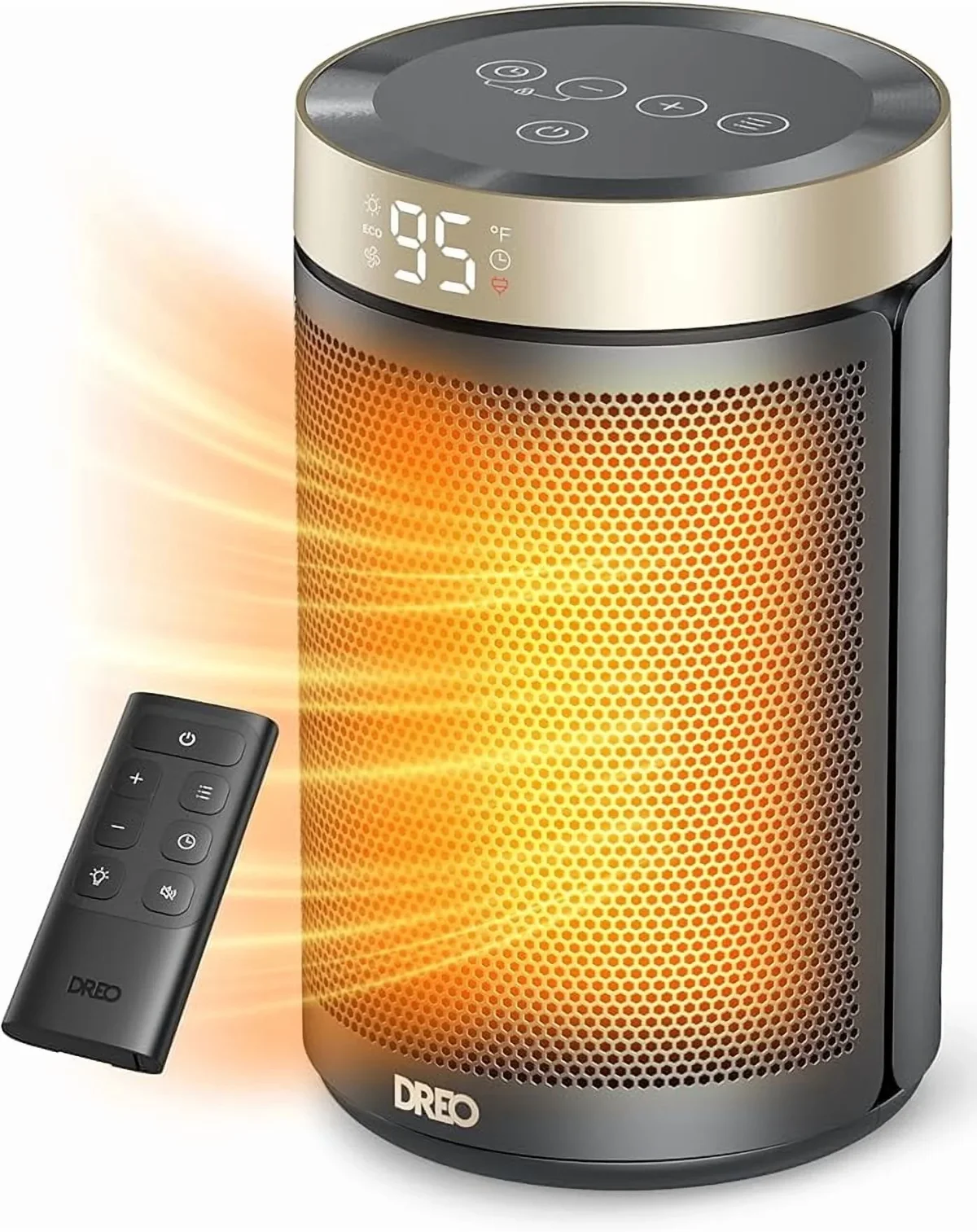 DREO Space Heater, Portable Electric Heaters for Indoor Use with Thermostat and Remote, 2024 Upgraded, Digital Display, 12H Timer, 5 Mode, 1500W  7652