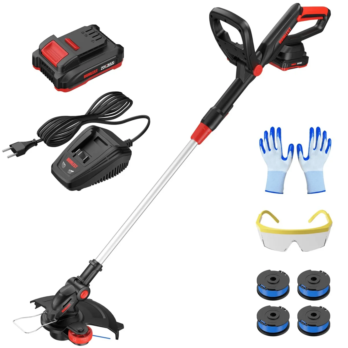 Humlest String Trimmer Cordless with Auto Feed,20V Battery Powered 13" Edger and Weed Trimmer,2 in 1 Electric Grass Trimmer,2.5Ah Battery and Fast Charge 8892