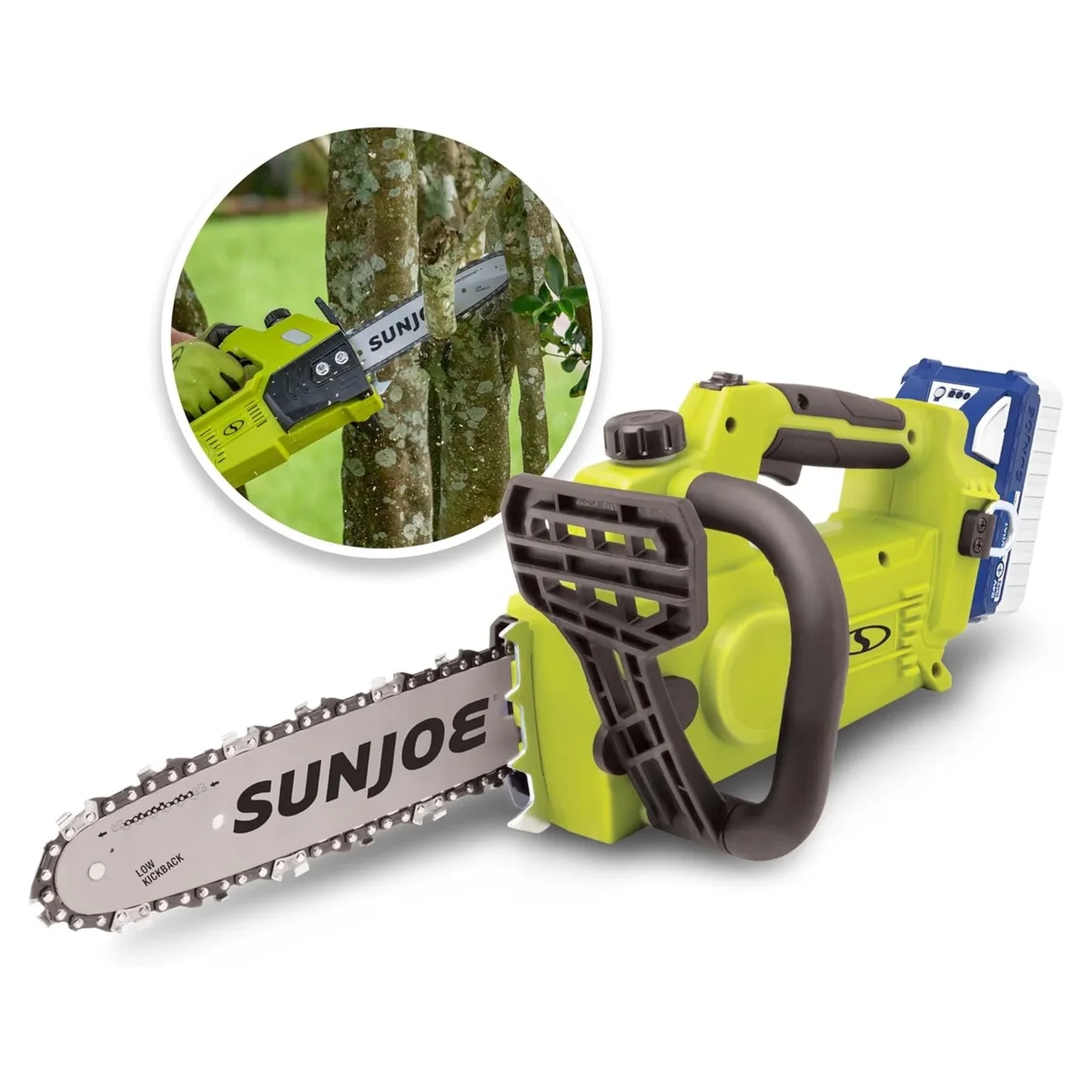 Sun Joe 10" Cordless Chain Saw, 24V Wood Cutting Tool Kit with Battery, 24V-10CS 3262