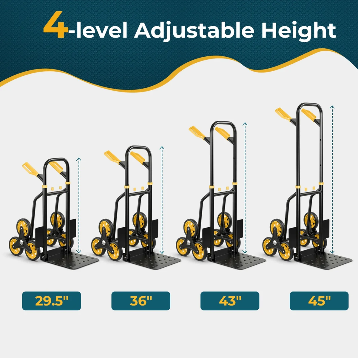 Costway Stair Climber Hand Truck with Telescoping Handle and Rubber Wheels 350 Lb Capacity 5243