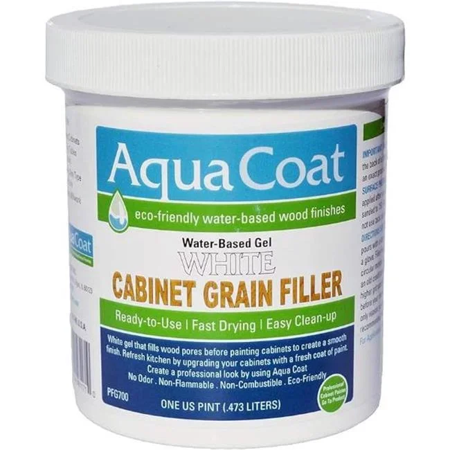 Aqua Coat Water-Based Clear Wood Grain Filler Gel, Fast-Drying, Low Odor, Low VOC, Sandable, Stainable & Paintable, Easy Water Cleanup, Glossy Fi 0878