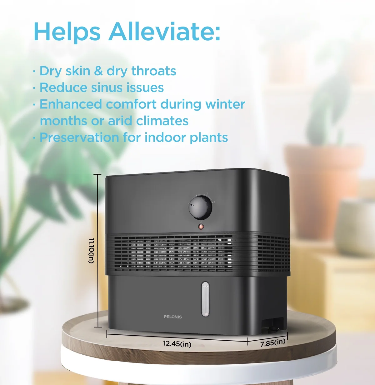 Everdaily Essentials Humidifier, 1 Gallon, Quite Operation, Auto Shut Off, Diffuser, Black 6859