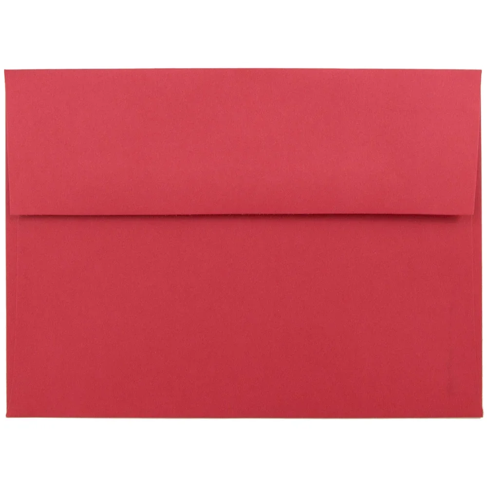 JAM Paper A7 Envelopes, 5 1/4 x 7 1/4, Red, 25/Pack 4810