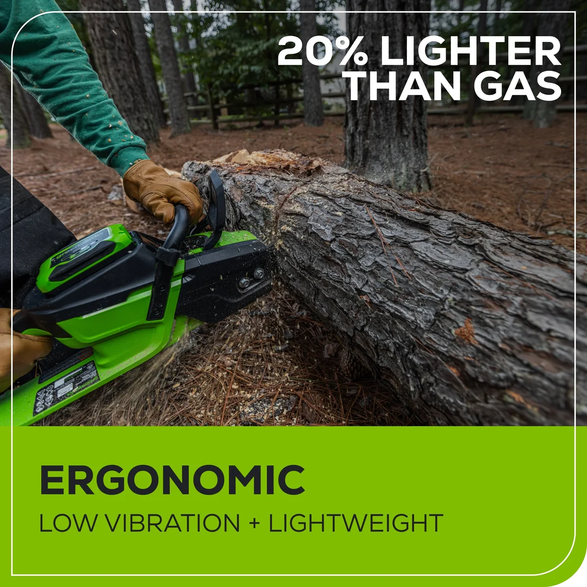 Greenworks 60V 16" 1.5kW Brushless Chainsaw with 2.5 Ah Battery & 3 Amp Charger 2028602 5656