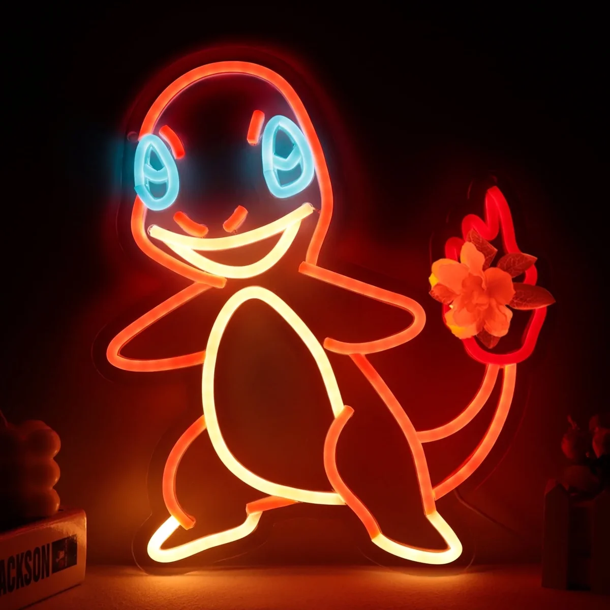 Everdaily Essentials LED Neon Sign Cartoon Dragon Shape Multicolor Light USB Powered Wall Decor Lamp for Kids Room Bedroom Hanging Light 0711