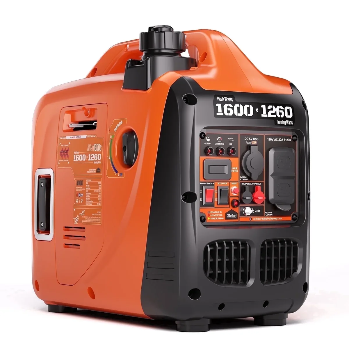 AIVOLT 1600 Watts Gas Powered Portable Quiet Inverter Generators for Home Use Emergency and Camping, EPA Compliant, Low Oil Shutdown 6144