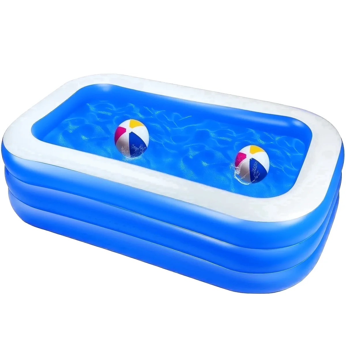 MoonSun Inflatable Pools Kiddie Pool, 71" x 47" x 24" Indoor Rectangle Swimming Pool for Kids, Toddlers, Infant, 3 Layers 3687