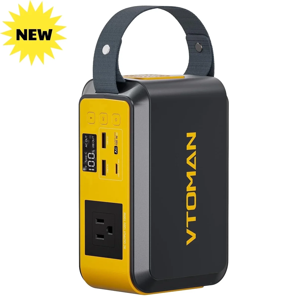 VTOMAN Jump 100, 88.8Wh LiFePO4 Portable Power Station, 100W AC Outlet (200W Surge), 65W Fast Charging, for Outdoor Camping & RV 2108