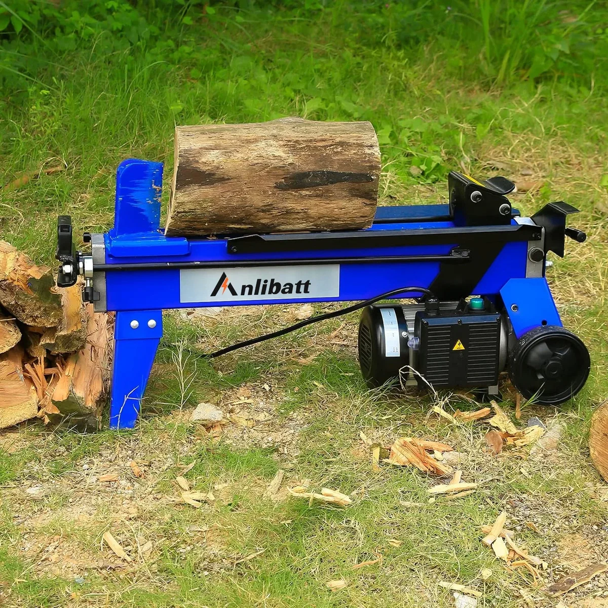 ANLIBATT Electric Log Splitter, 6.5 Ton 15-Amp Motor with Hydraulic Ram Horizontal Wood Splitting Firewood Cutter Forestry Harvesting 1096